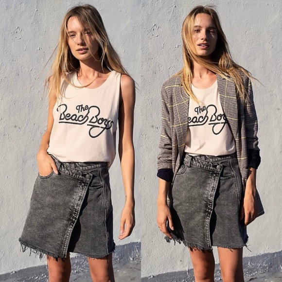 Free People | Parker Wrap Denim Mini Skirt - Picture 3 of 11